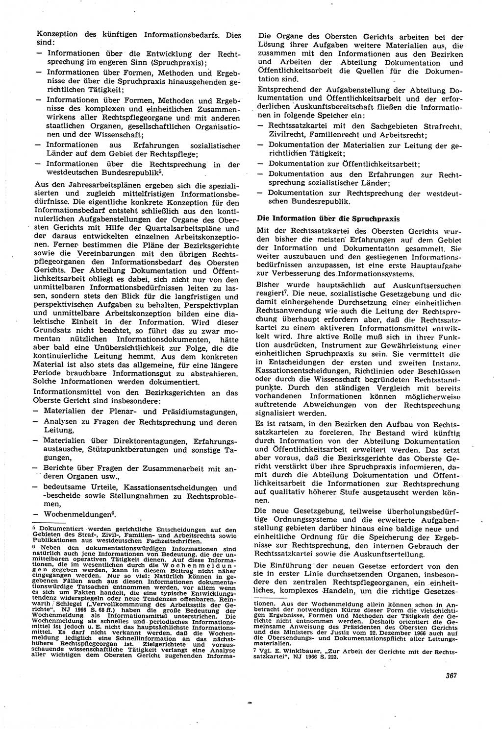 Neue Justiz (NJ), Zeitschrift für Recht und Rechtswissenschaft [Deutsche Demokratische Republik (DDR)], 21. Jahrgang 1967, Seite 367 (NJ DDR 1967, S. 367)