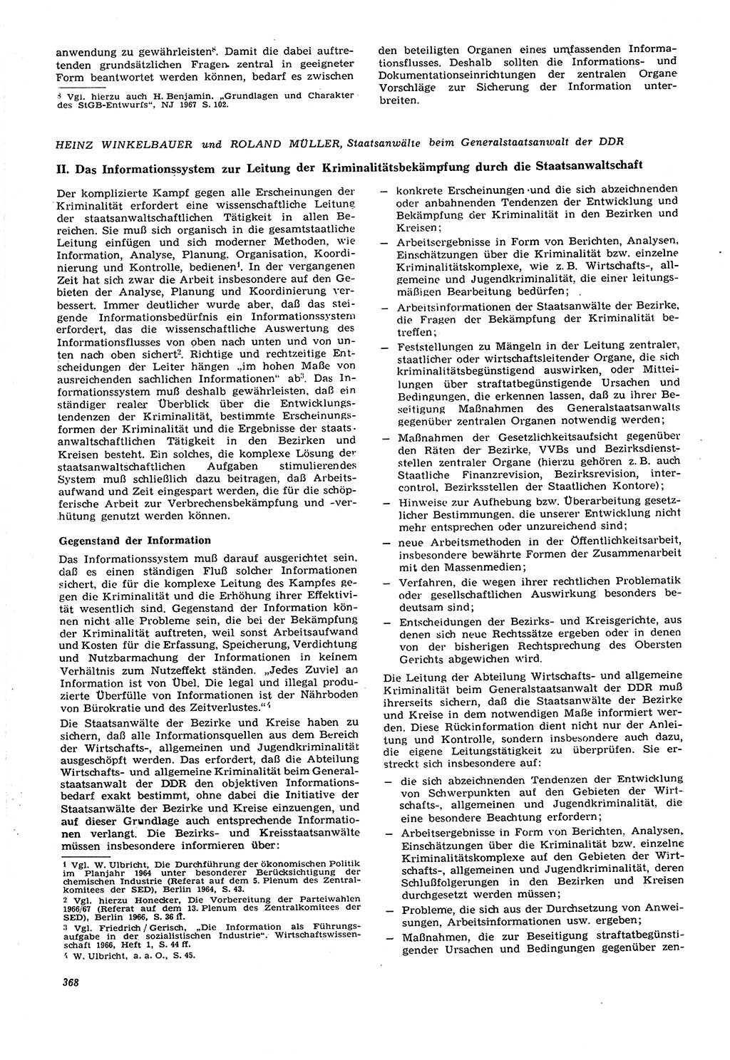 Neue Justiz (NJ), Zeitschrift für Recht und Rechtswissenschaft [Deutsche Demokratische Republik (DDR)], 21. Jahrgang 1967, Seite 368 (NJ DDR 1967, S. 368)