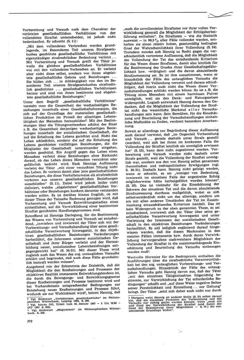 Neue Justiz (NJ), Zeitschrift für Recht und Rechtswissenschaft [Deutsche Demokratische Republik (DDR)], 21. Jahrgang 1967, Seite 370 (NJ DDR 1967, S. 370)