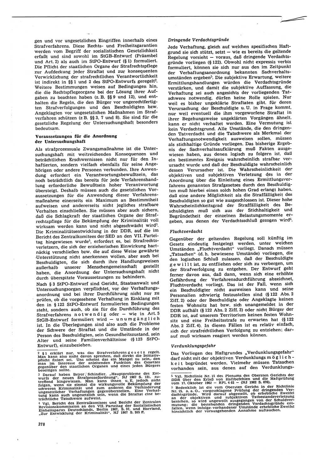 Neue Justiz (NJ), Zeitschrift für Recht und Rechtswissenschaft [Deutsche Demokratische Republik (DDR)], 21. Jahrgang 1967, Seite 378 (NJ DDR 1967, S. 378)