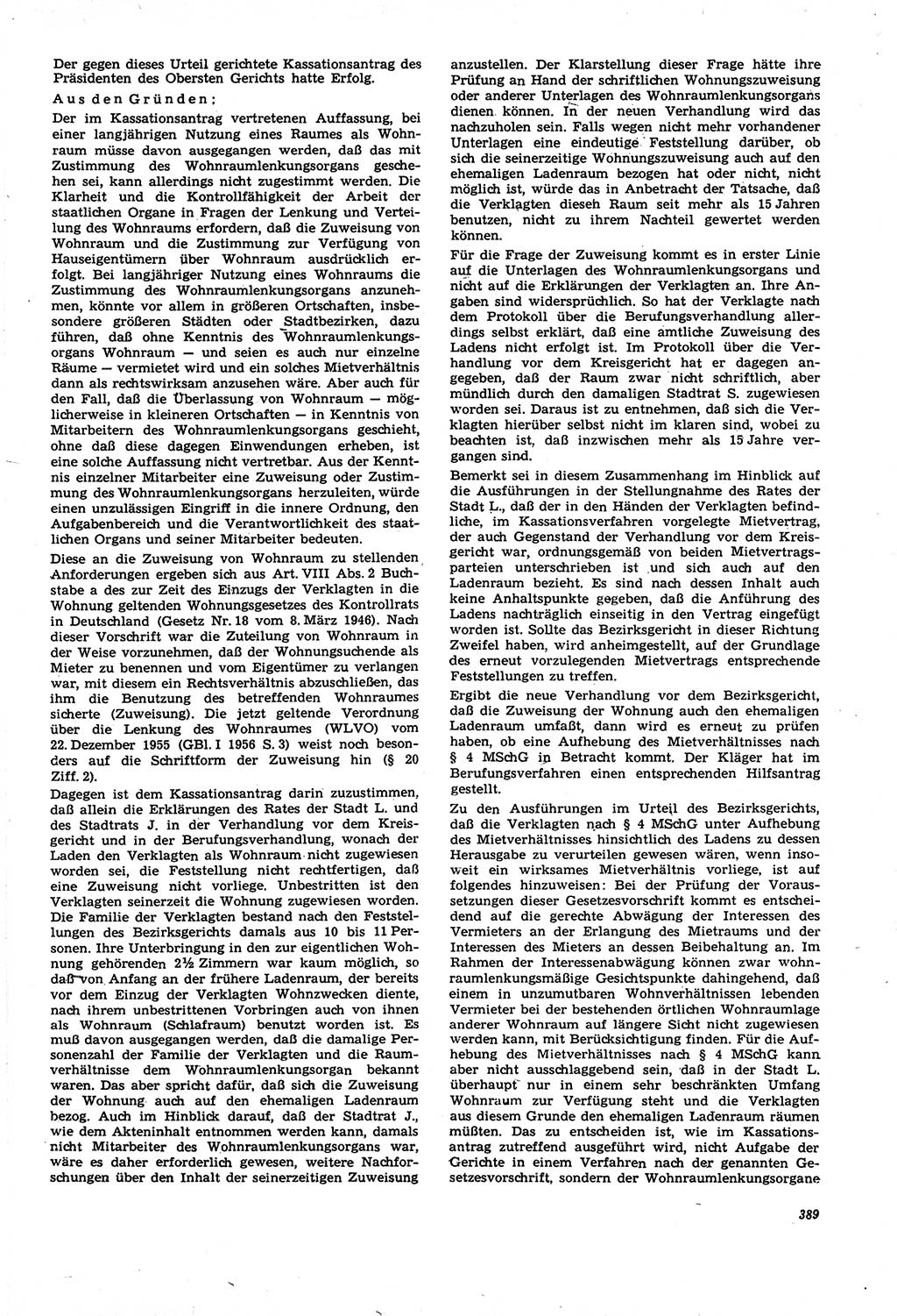 Neue Justiz (NJ), Zeitschrift für Recht und Rechtswissenschaft [Deutsche Demokratische Republik (DDR)], 21. Jahrgang 1967, Seite 389 (NJ DDR 1967, S. 389)