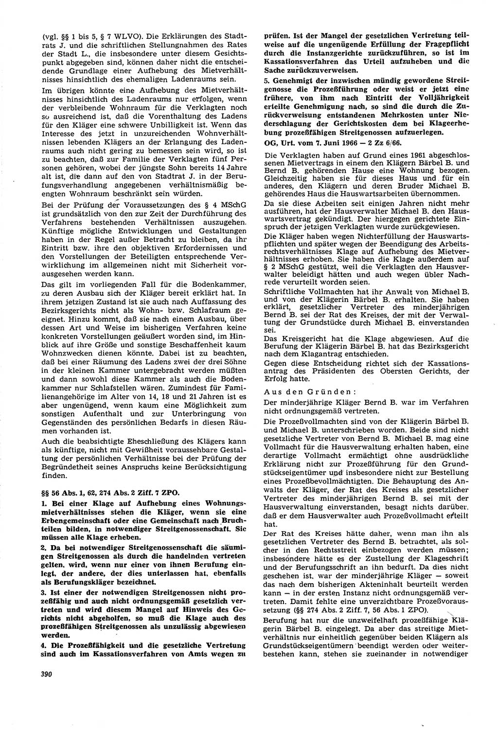 Neue Justiz (NJ), Zeitschrift für Recht und Rechtswissenschaft [Deutsche Demokratische Republik (DDR)], 21. Jahrgang 1967, Seite 390 (NJ DDR 1967, S. 390)