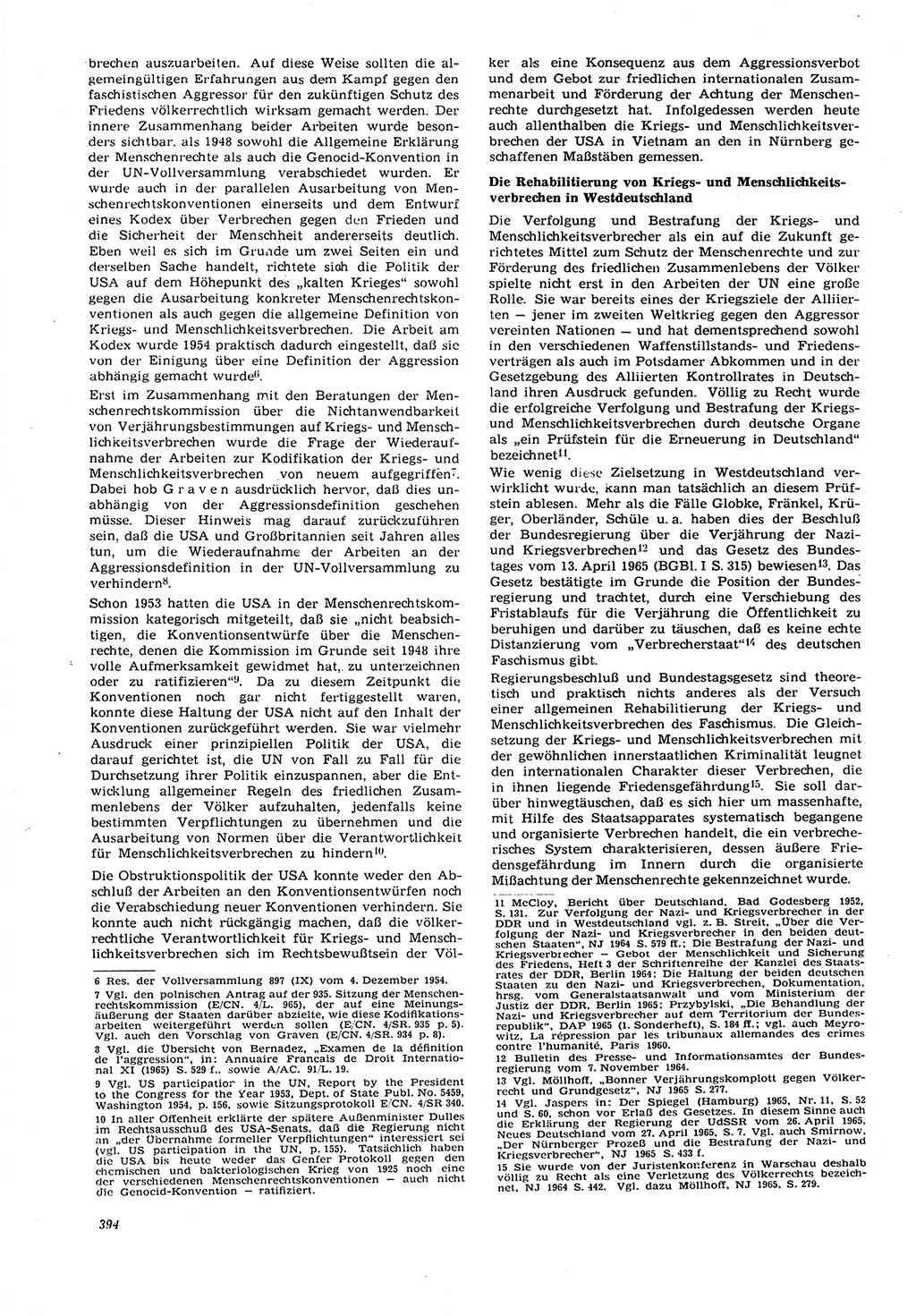 Neue Justiz (NJ), Zeitschrift für Recht und Rechtswissenschaft [Deutsche Demokratische Republik (DDR)], 21. Jahrgang 1967, Seite 394 (NJ DDR 1967, S. 394)