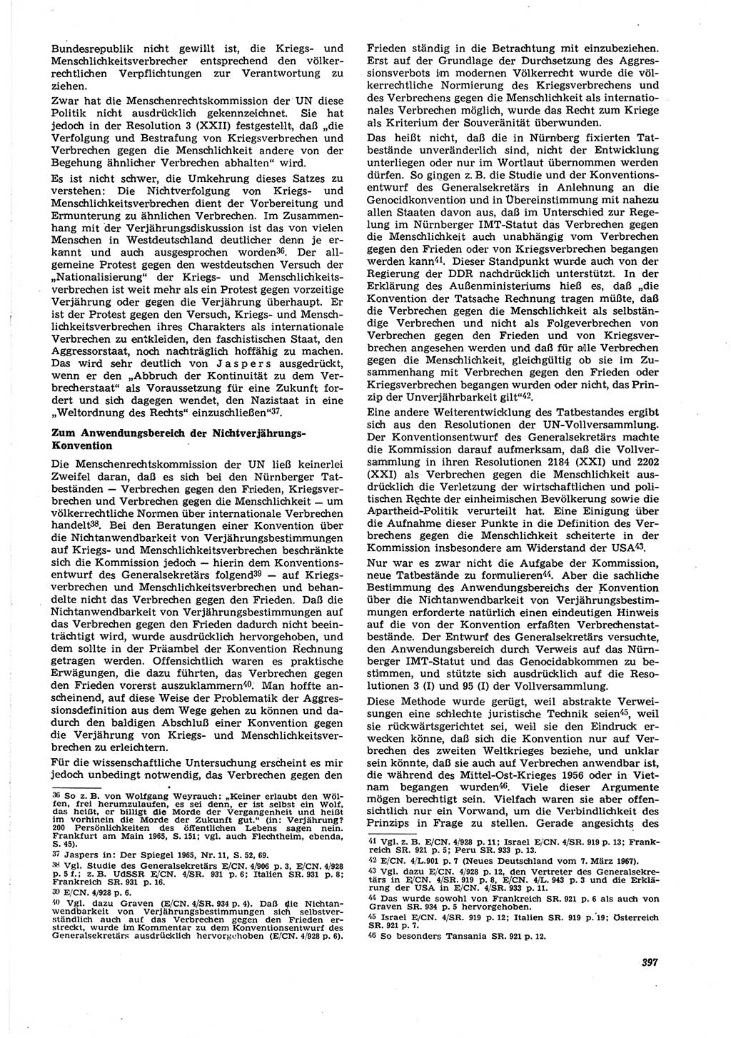 Neue Justiz (NJ), Zeitschrift für Recht und Rechtswissenschaft [Deutsche Demokratische Republik (DDR)], 21. Jahrgang 1967, Seite 397 (NJ DDR 1967, S. 397)
