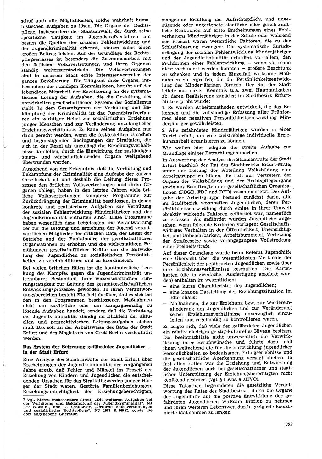 Neue Justiz (NJ), Zeitschrift für Recht und Rechtswissenschaft [Deutsche Demokratische Republik (DDR)], 21. Jahrgang 1967, Seite 399 (NJ DDR 1967, S. 399)