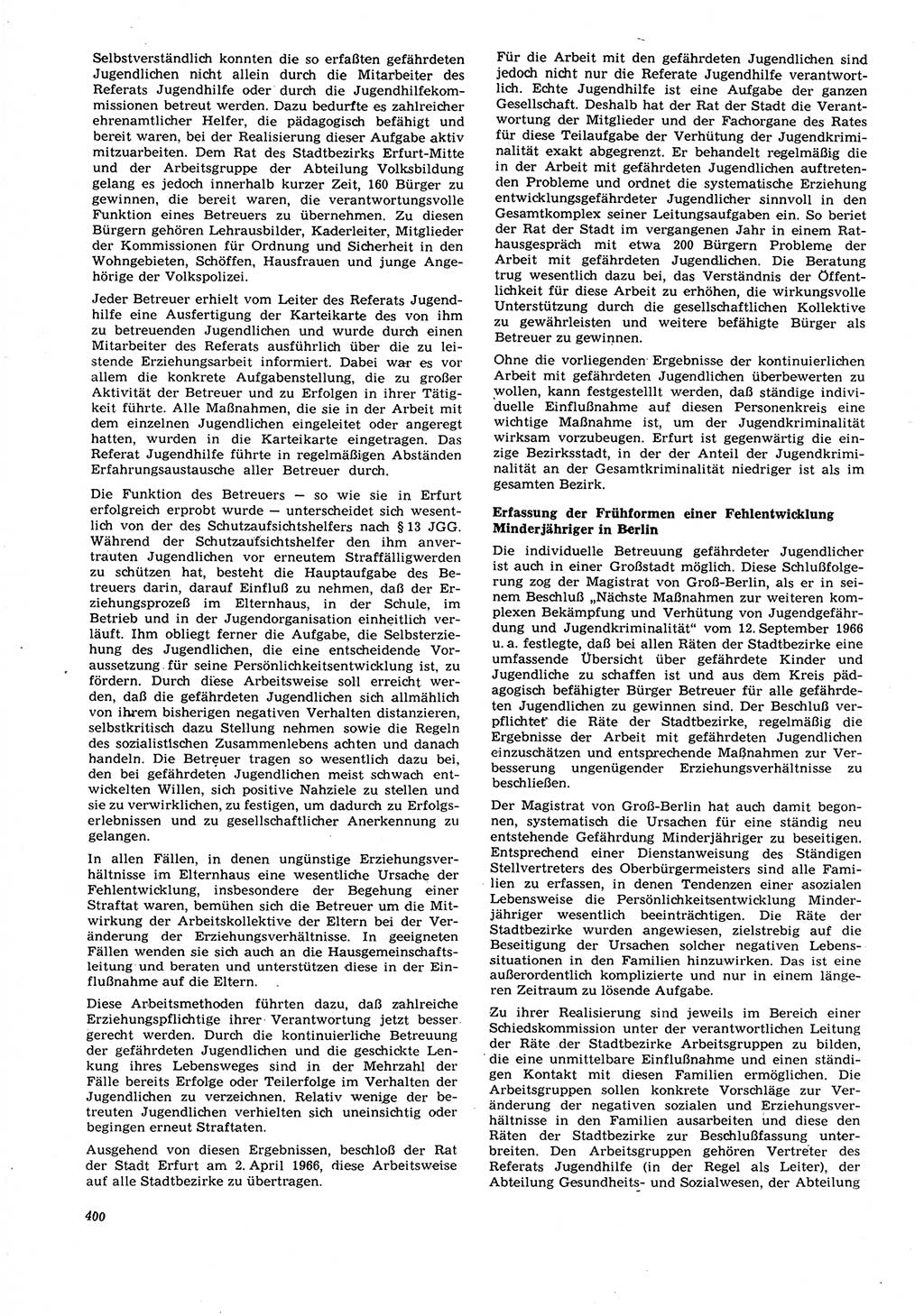 Neue Justiz (NJ), Zeitschrift für Recht und Rechtswissenschaft [Deutsche Demokratische Republik (DDR)], 21. Jahrgang 1967, Seite 400 (NJ DDR 1967, S. 400)