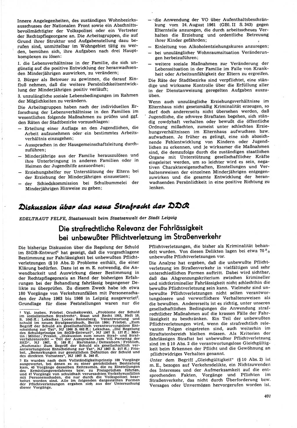 Neue Justiz (NJ), Zeitschrift für Recht und Rechtswissenschaft [Deutsche Demokratische Republik (DDR)], 21. Jahrgang 1967, Seite 401 (NJ DDR 1967, S. 401)