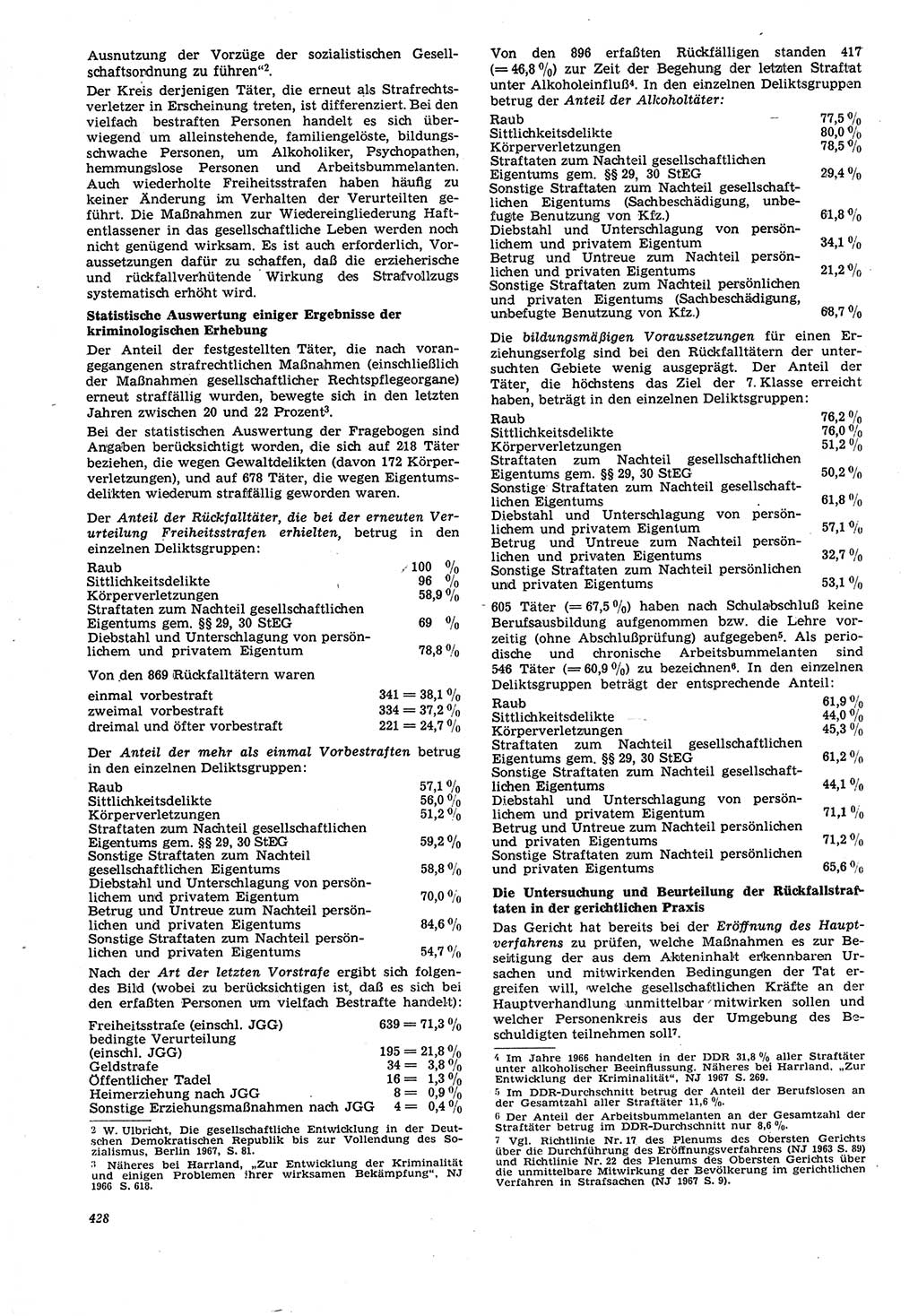 Neue Justiz (NJ), Zeitschrift für Recht und Rechtswissenschaft [Deutsche Demokratische Republik (DDR)], 21. Jahrgang 1967, Seite 428 (NJ DDR 1967, S. 428)