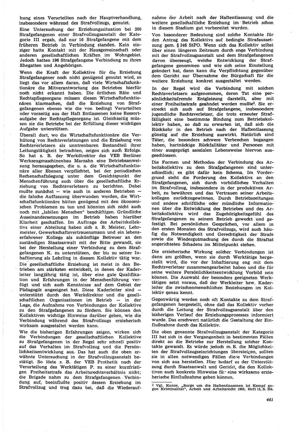 Neue Justiz (NJ), Zeitschrift für Recht und Rechtswissenschaft [Deutsche Demokratische Republik (DDR)], 21. Jahrgang 1967, Seite 441 (NJ DDR 1967, S. 441)