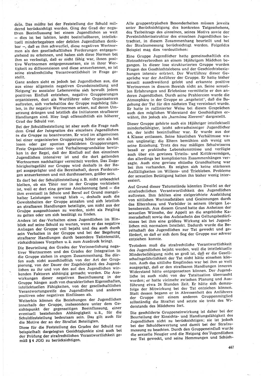 Neue Justiz (NJ), Zeitschrift für Recht und Rechtswissenschaft [Deutsche Demokratische Republik (DDR)], 21. Jahrgang 1967, Seite 467 (NJ DDR 1967, S. 467)