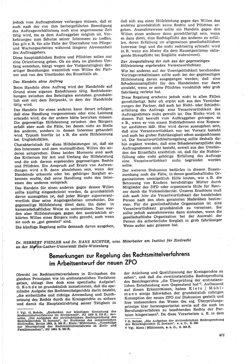 Neue Justiz (NJ), Zeitschrift für Recht und Rechtswissenschaft [Deutsche Demokratische Republik (DDR)], 21. Jahrgang 1967, Seite 471 (NJ DDR 1967, S. 471)