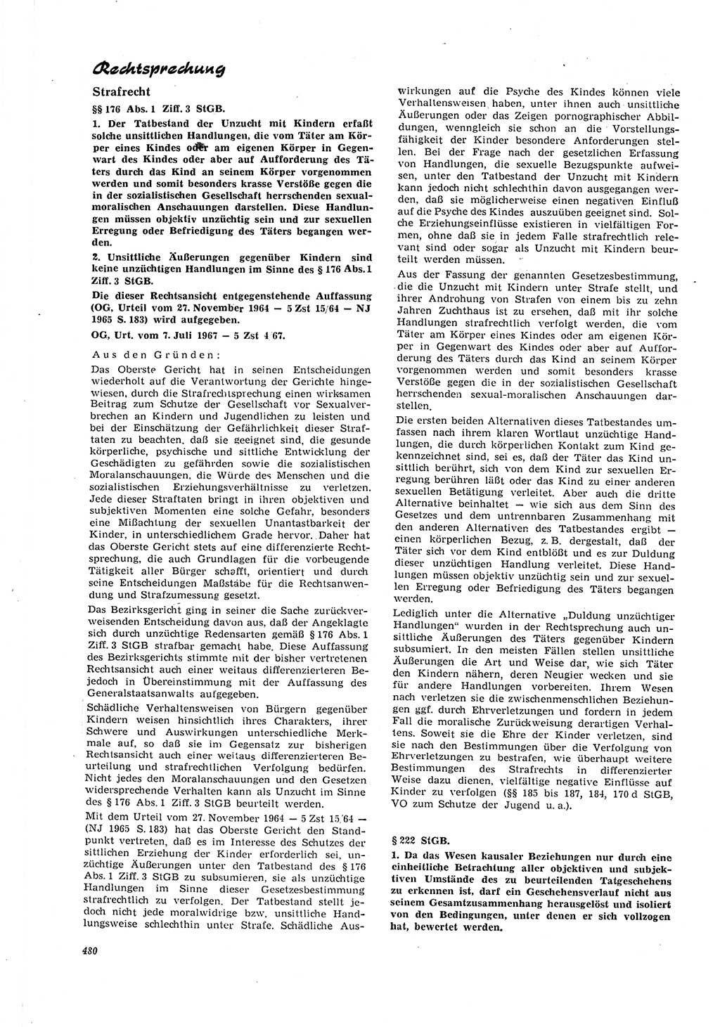 Neue Justiz (NJ), Zeitschrift für Recht und Rechtswissenschaft [Deutsche Demokratische Republik (DDR)], 21. Jahrgang 1967, Seite 480 (NJ DDR 1967, S. 480)