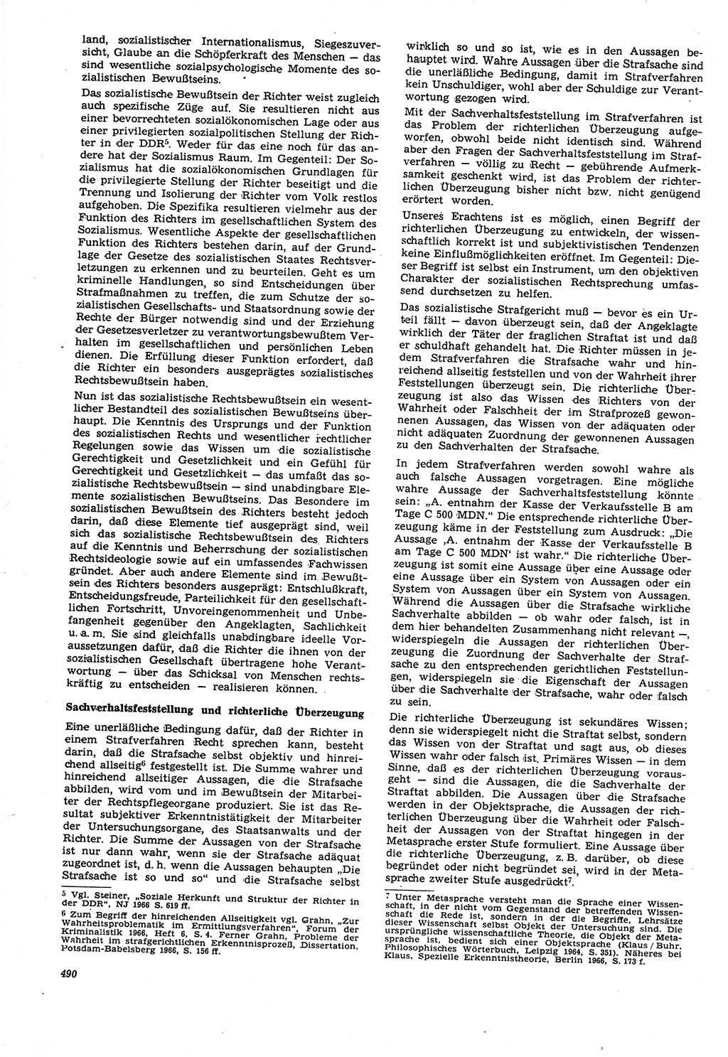 Neue Justiz (NJ), Zeitschrift für Recht und Rechtswissenschaft [Deutsche Demokratische Republik (DDR)], 21. Jahrgang 1967, Seite 490 (NJ DDR 1967, S. 490)