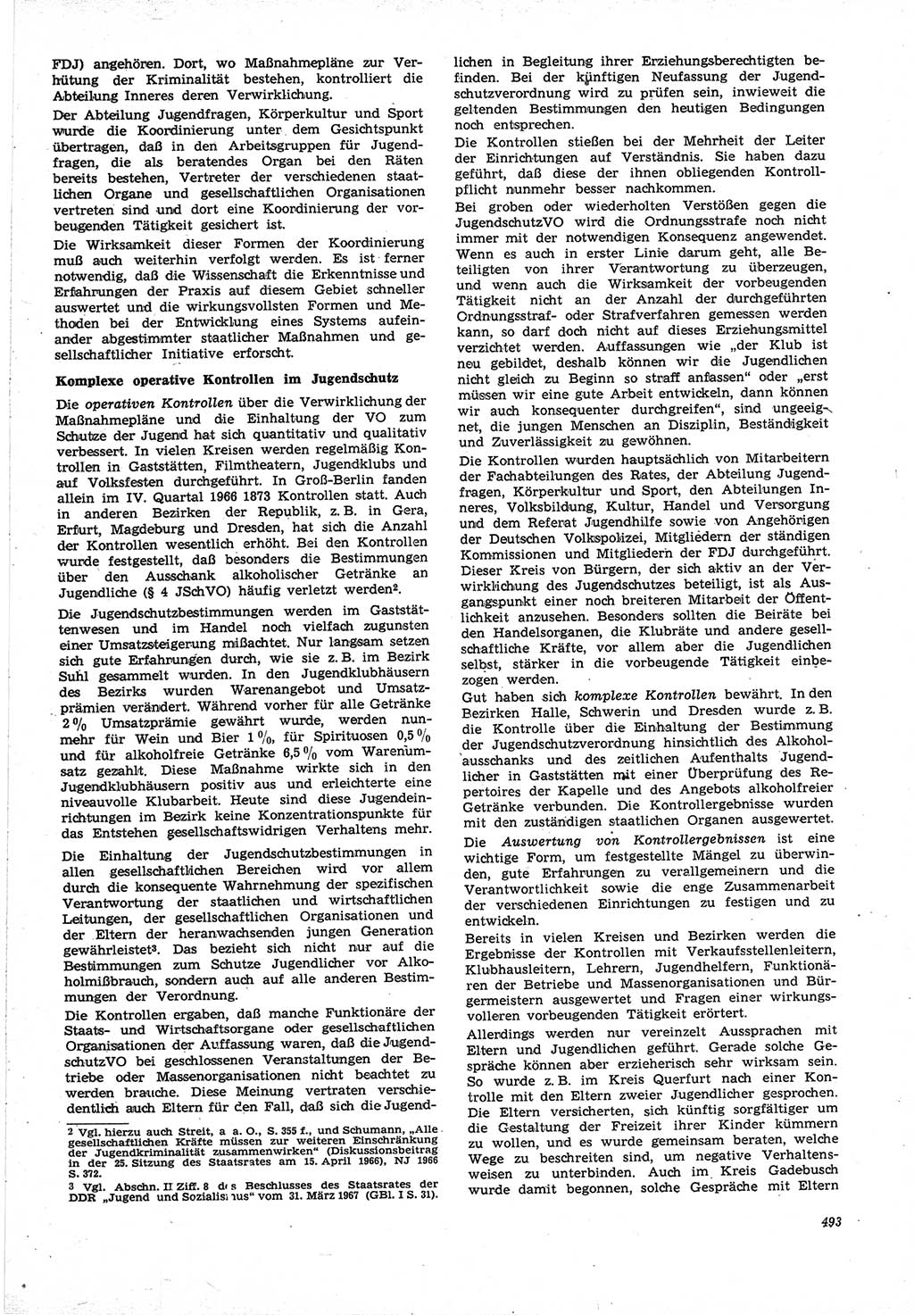 Neue Justiz (NJ), Zeitschrift für Recht und Rechtswissenschaft [Deutsche Demokratische Republik (DDR)], 21. Jahrgang 1967, Seite 493 (NJ DDR 1967, S. 493)