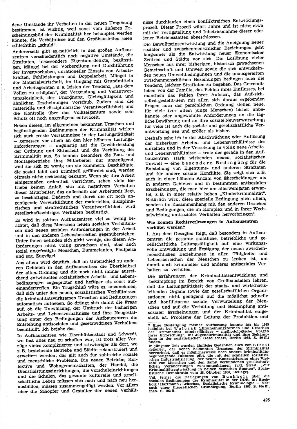 Neue Justiz (NJ), Zeitschrift für Recht und Rechtswissenschaft [Deutsche Demokratische Republik (DDR)], 21. Jahrgang 1967, Seite 495 (NJ DDR 1967, S. 495)