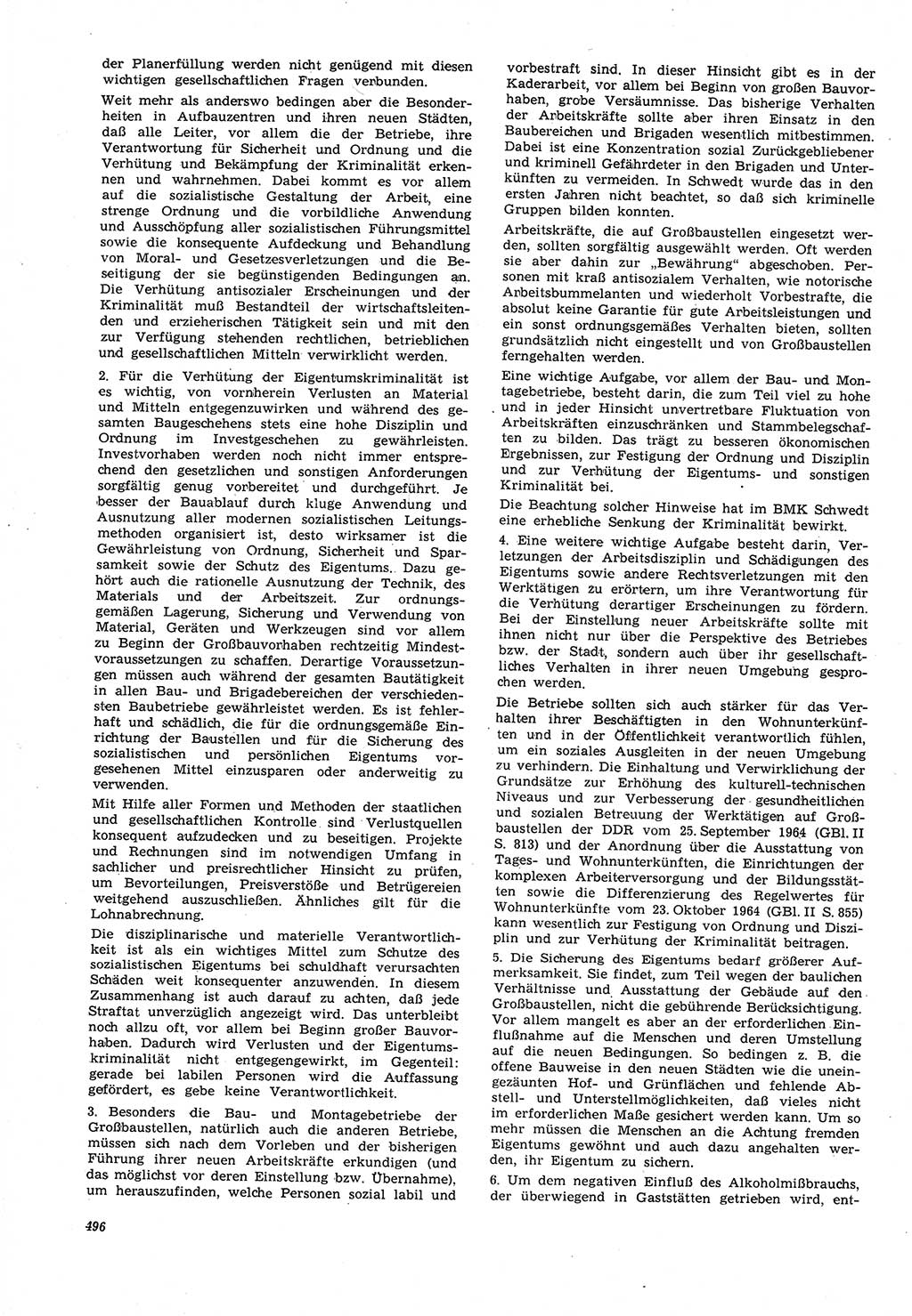 Neue Justiz (NJ), Zeitschrift für Recht und Rechtswissenschaft [Deutsche Demokratische Republik (DDR)], 21. Jahrgang 1967, Seite 496 (NJ DDR 1967, S. 496)