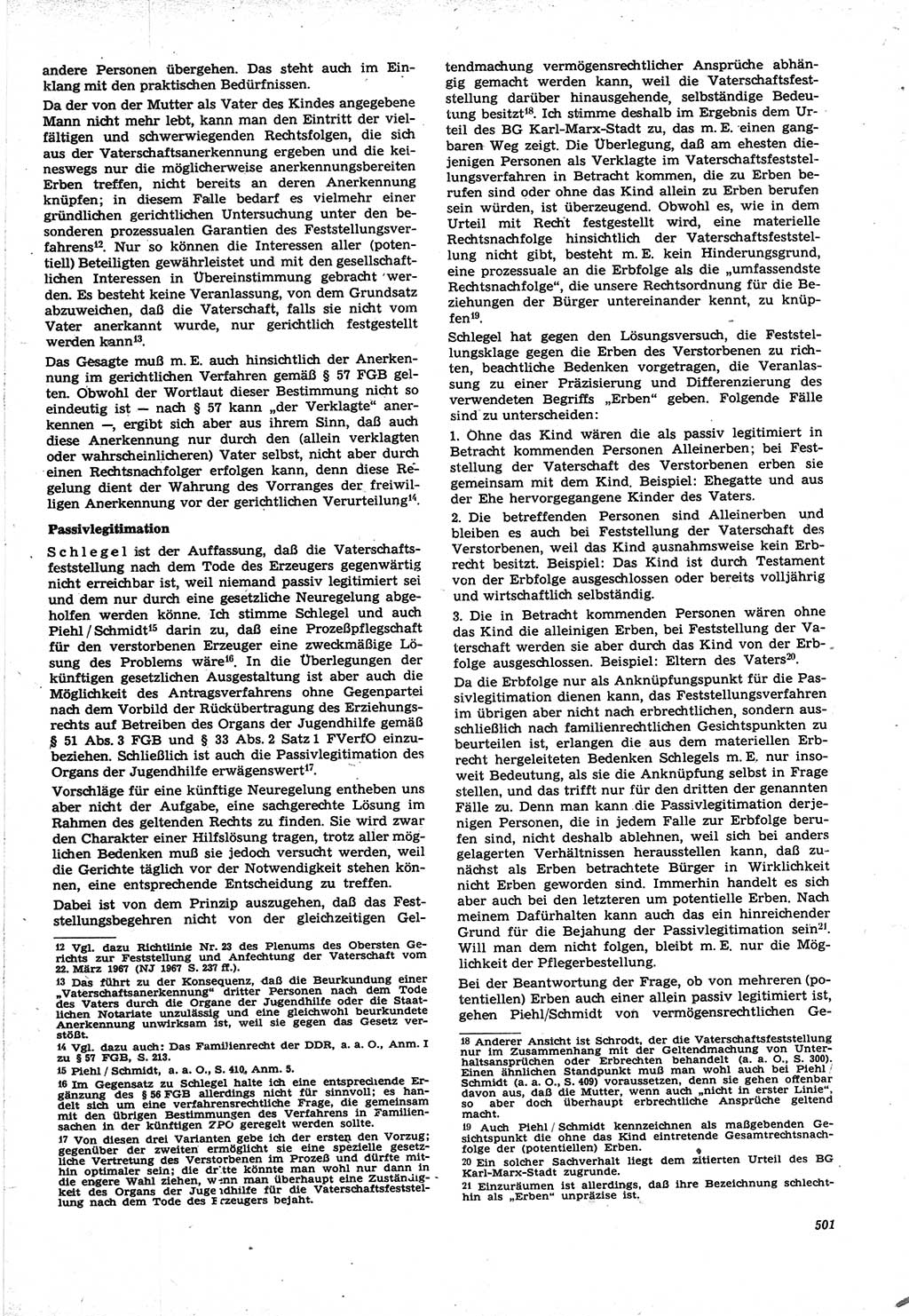 Neue Justiz (NJ), Zeitschrift für Recht und Rechtswissenschaft [Deutsche Demokratische Republik (DDR)], 21. Jahrgang 1967, Seite 501 (NJ DDR 1967, S. 501)