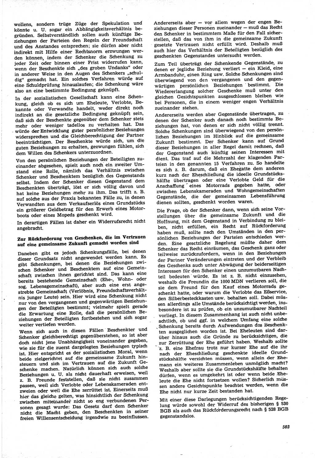 Neue Justiz (NJ), Zeitschrift für Recht und Rechtswissenschaft [Deutsche Demokratische Republik (DDR)], 21. Jahrgang 1967, Seite 503 (NJ DDR 1967, S. 503)