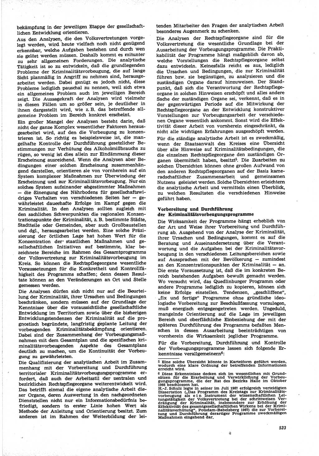 Neue Justiz (NJ), Zeitschrift für Recht und Rechtswissenschaft [Deutsche Demokratische Republik (DDR)], 21. Jahrgang 1967, Seite 523 (NJ DDR 1967, S. 523)