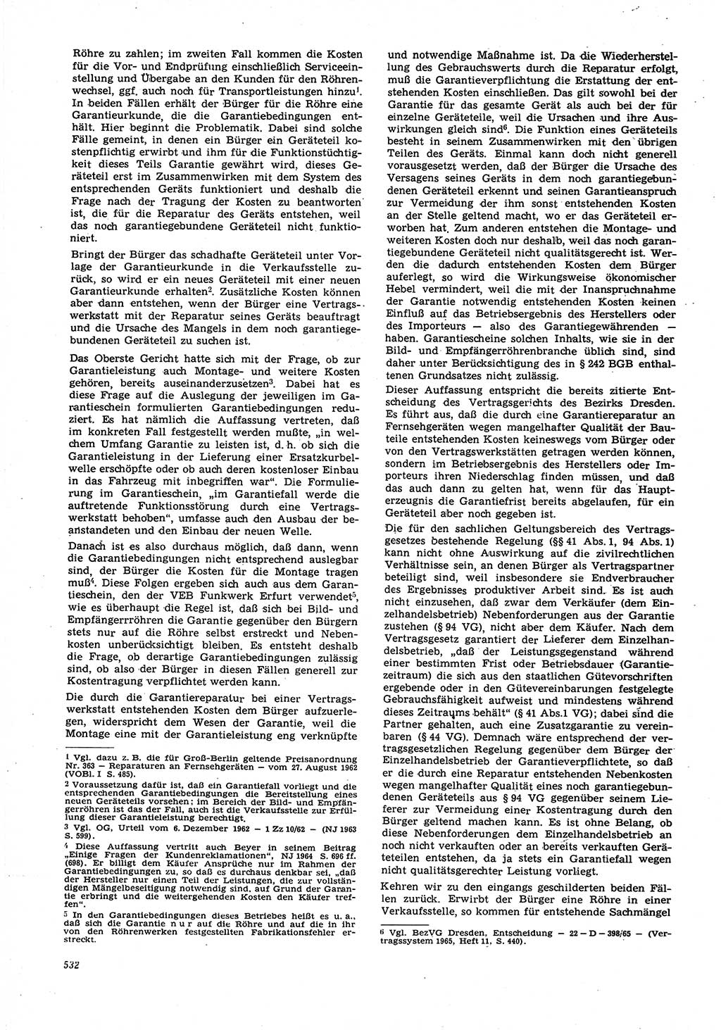 Neue Justiz (NJ), Zeitschrift für Recht und Rechtswissenschaft [Deutsche Demokratische Republik (DDR)], 21. Jahrgang 1967, Seite 532 (NJ DDR 1967, S. 532)