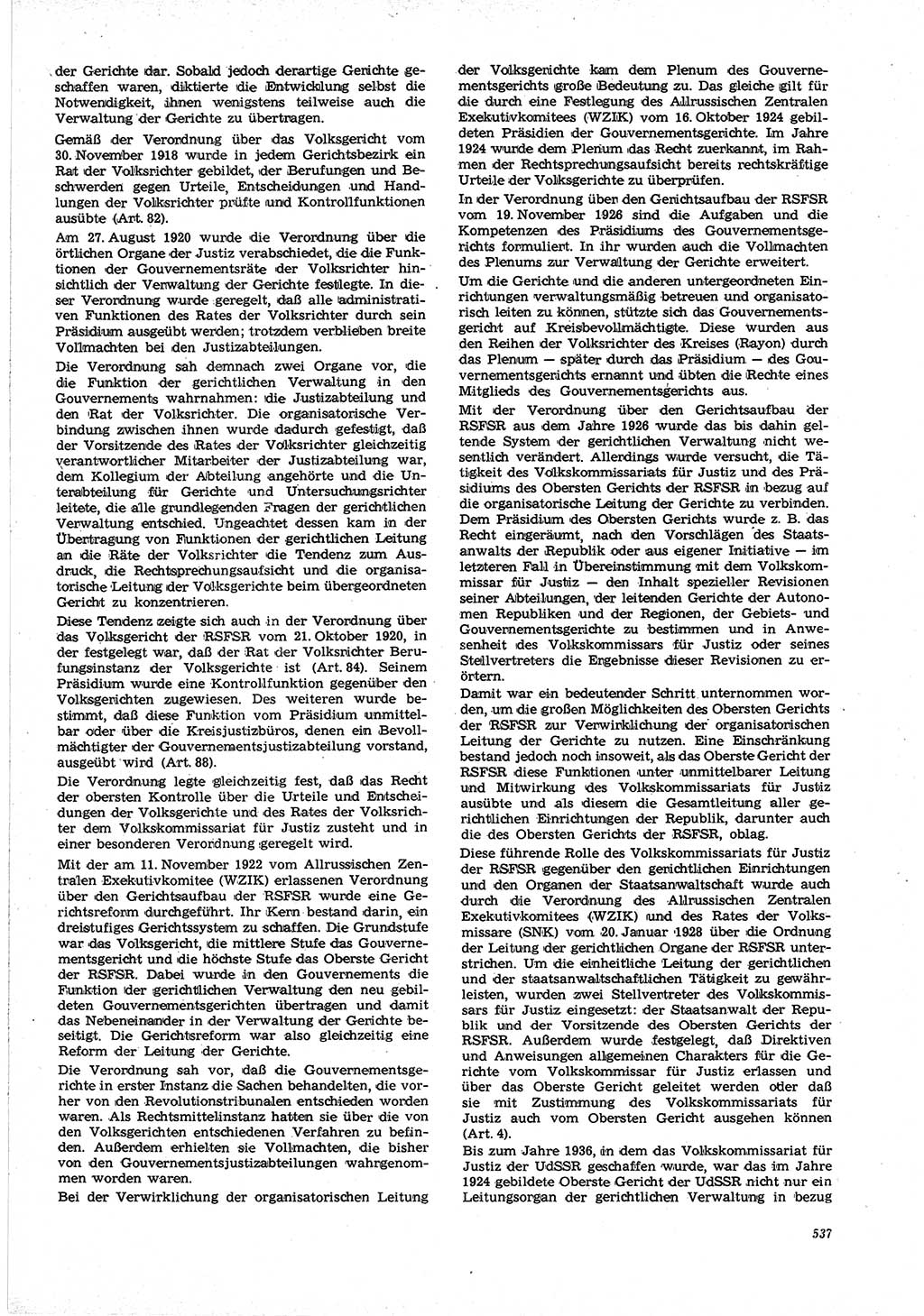 Neue Justiz (NJ), Zeitschrift für Recht und Rechtswissenschaft [Deutsche Demokratische Republik (DDR)], 21. Jahrgang 1967, Seite 537 (NJ DDR 1967, S. 537)
