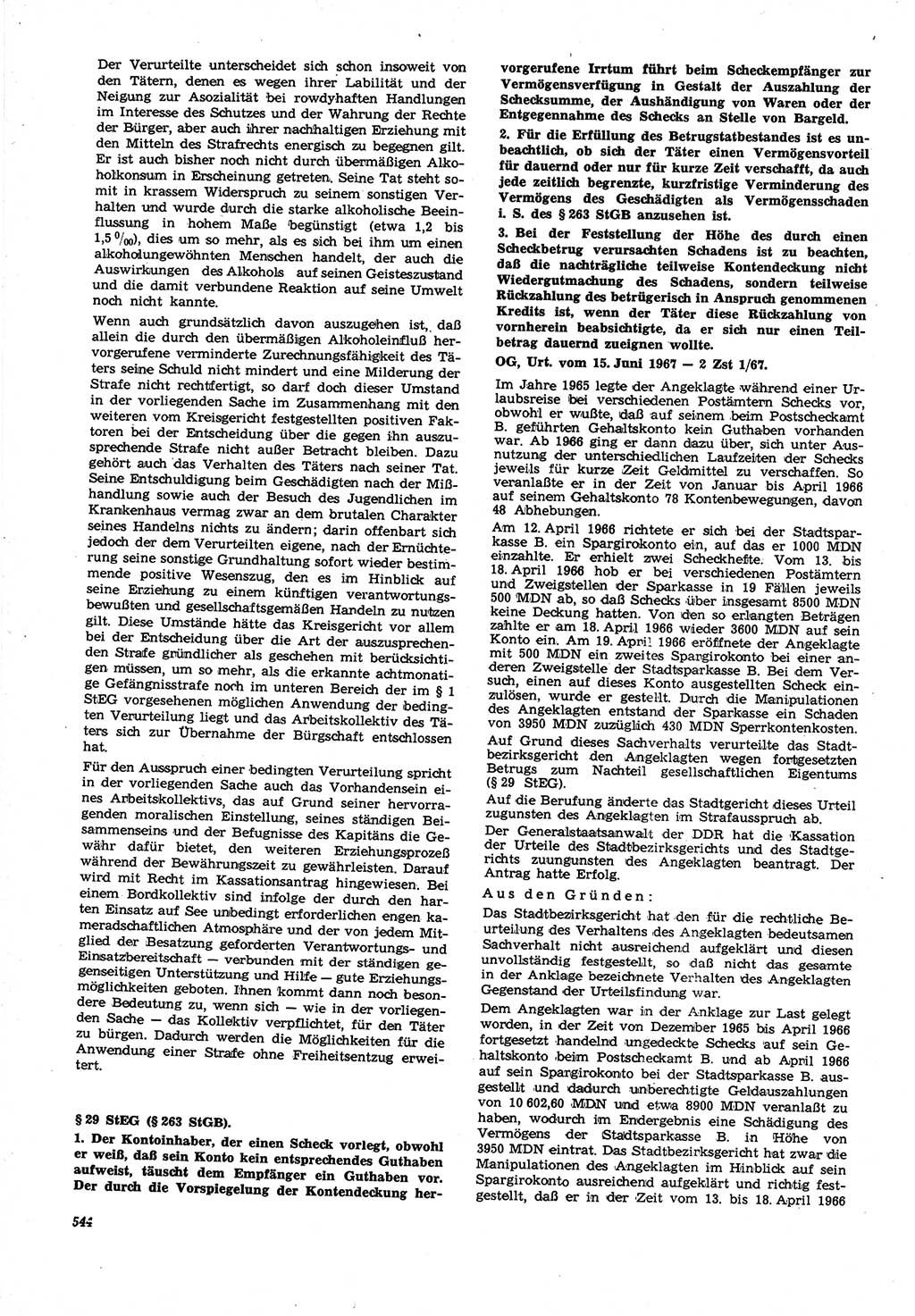 Neue Justiz (NJ), Zeitschrift für Recht und Rechtswissenschaft [Deutsche Demokratische Republik (DDR)], 21. Jahrgang 1967, Seite 544 (NJ DDR 1967, S. 544)