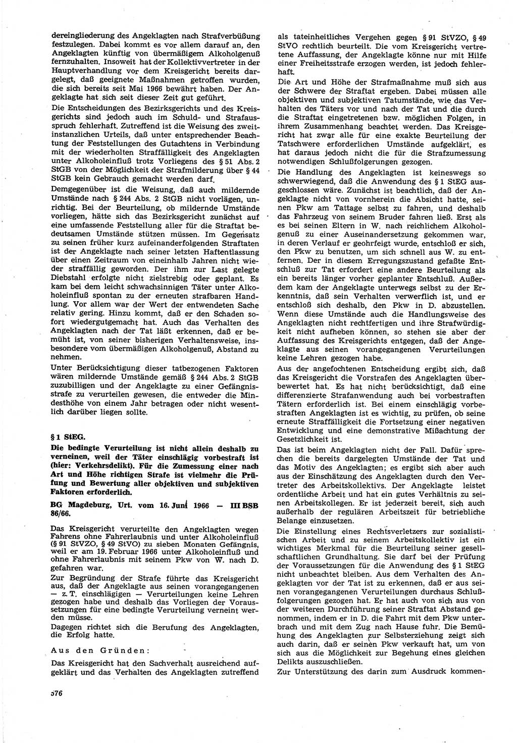 Neue Justiz (NJ), Zeitschrift für Recht und Rechtswissenschaft [Deutsche Demokratische Republik (DDR)], 21. Jahrgang 1967, Seite 576 (NJ DDR 1967, S. 576)