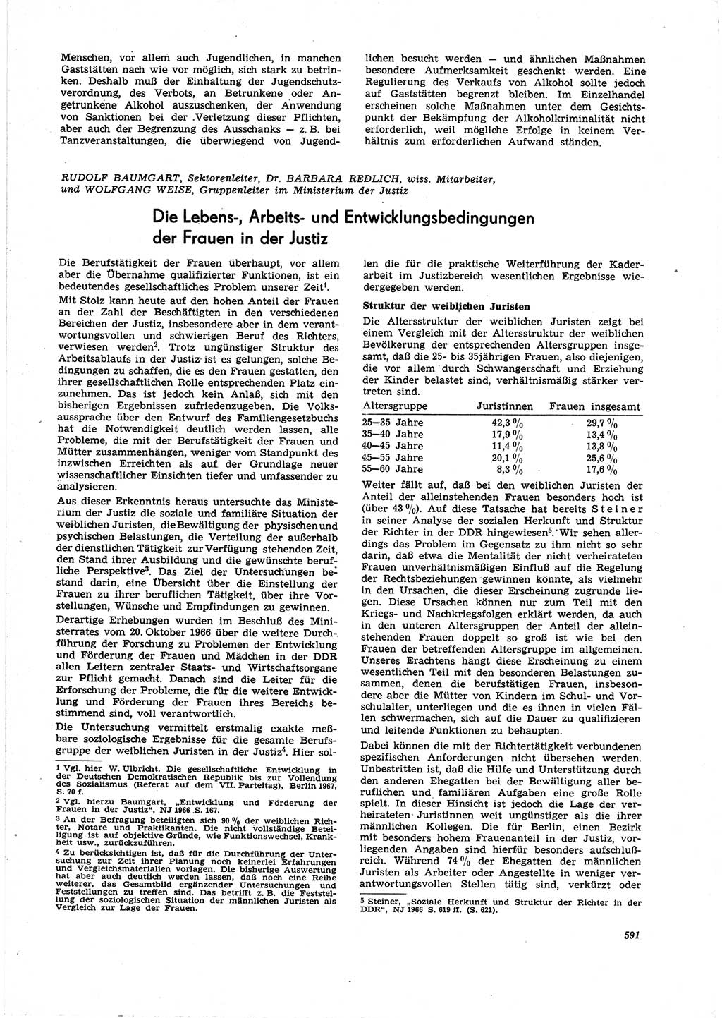 Neue Justiz (NJ), Zeitschrift für Recht und Rechtswissenschaft [Deutsche Demokratische Republik (DDR)], 21. Jahrgang 1967, Seite 591 (NJ DDR 1967, S. 591)