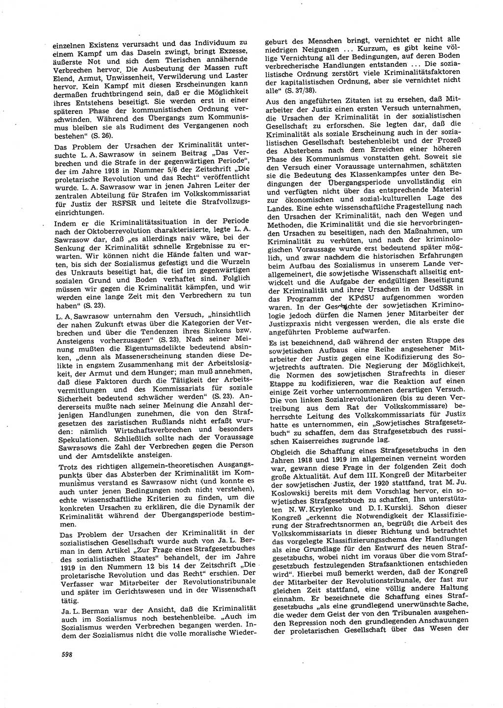 Neue Justiz (NJ), Zeitschrift für Recht und Rechtswissenschaft [Deutsche Demokratische Republik (DDR)], 21. Jahrgang 1967, Seite 598 (NJ DDR 1967, S. 598)