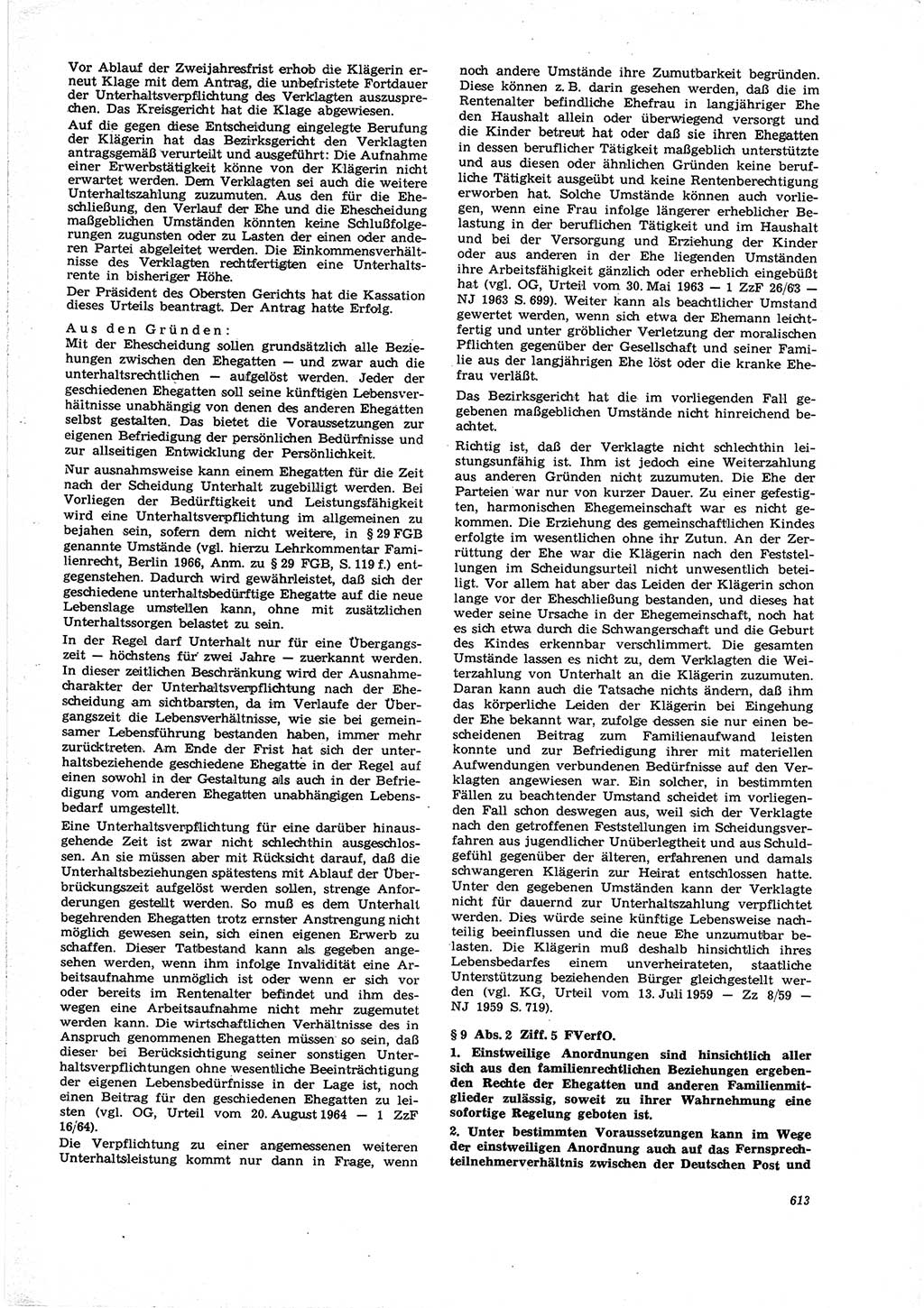 Neue Justiz (NJ), Zeitschrift für Recht und Rechtswissenschaft [Deutsche Demokratische Republik (DDR)], 21. Jahrgang 1967, Seite 613 (NJ DDR 1967, S. 613)