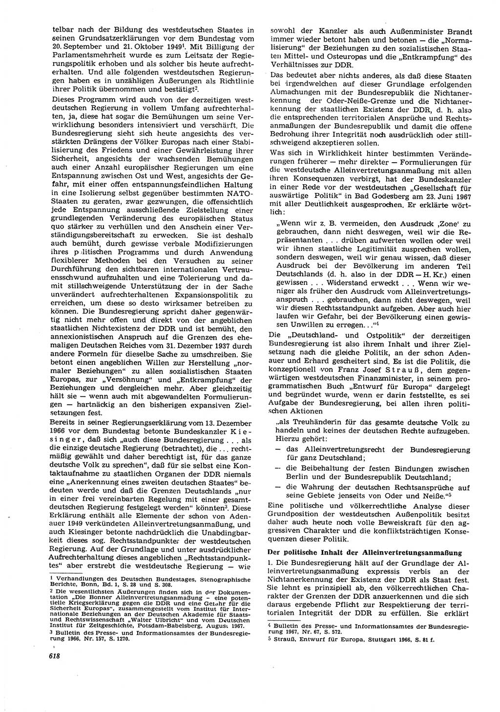 Neue Justiz (NJ), Zeitschrift für Recht und Rechtswissenschaft [Deutsche Demokratische Republik (DDR)], 21. Jahrgang 1967, Seite 618 (NJ DDR 1967, S. 618)