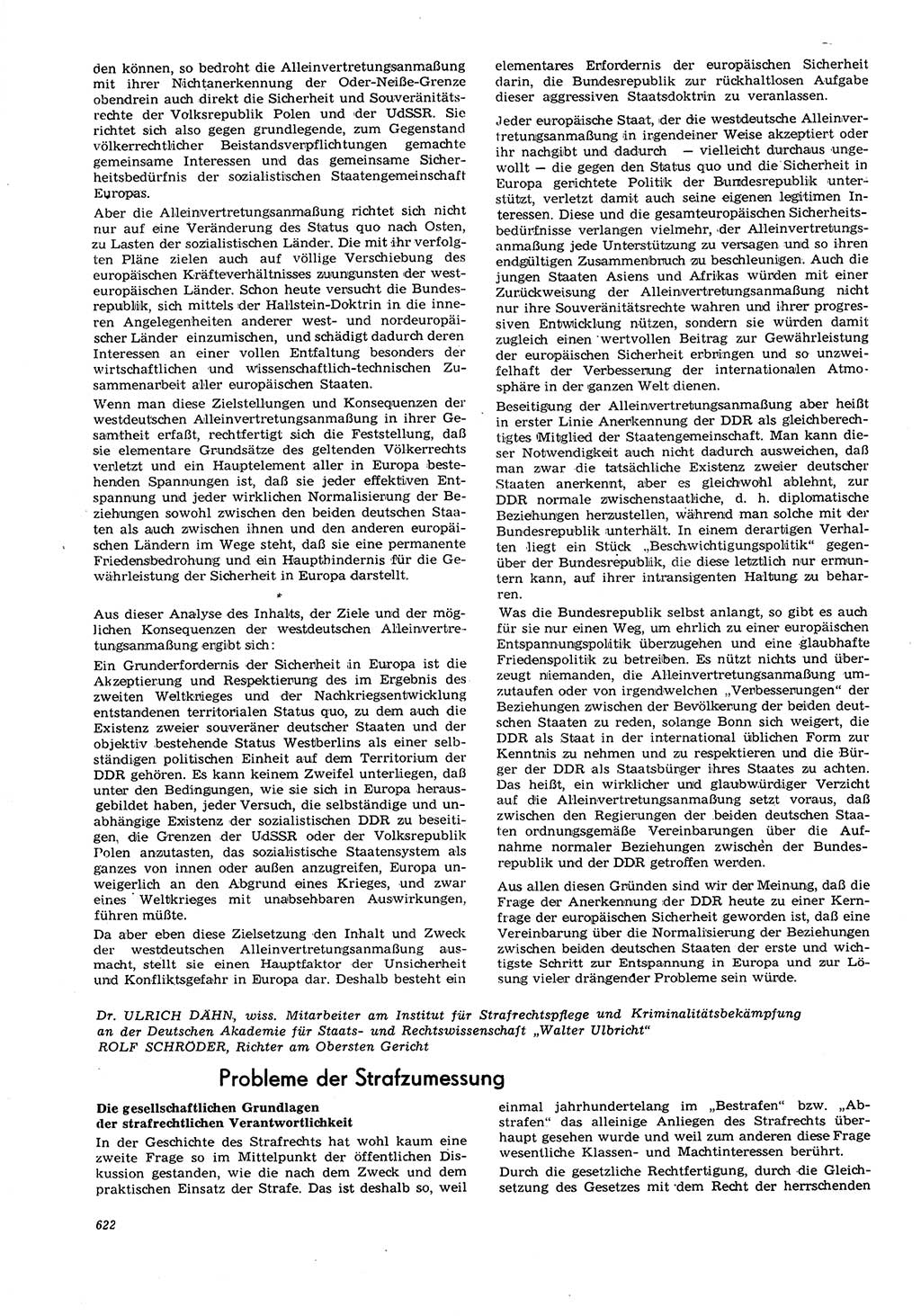 Neue Justiz (NJ), Zeitschrift für Recht und Rechtswissenschaft [Deutsche Demokratische Republik (DDR)], 21. Jahrgang 1967, Seite 622 (NJ DDR 1967, S. 622)