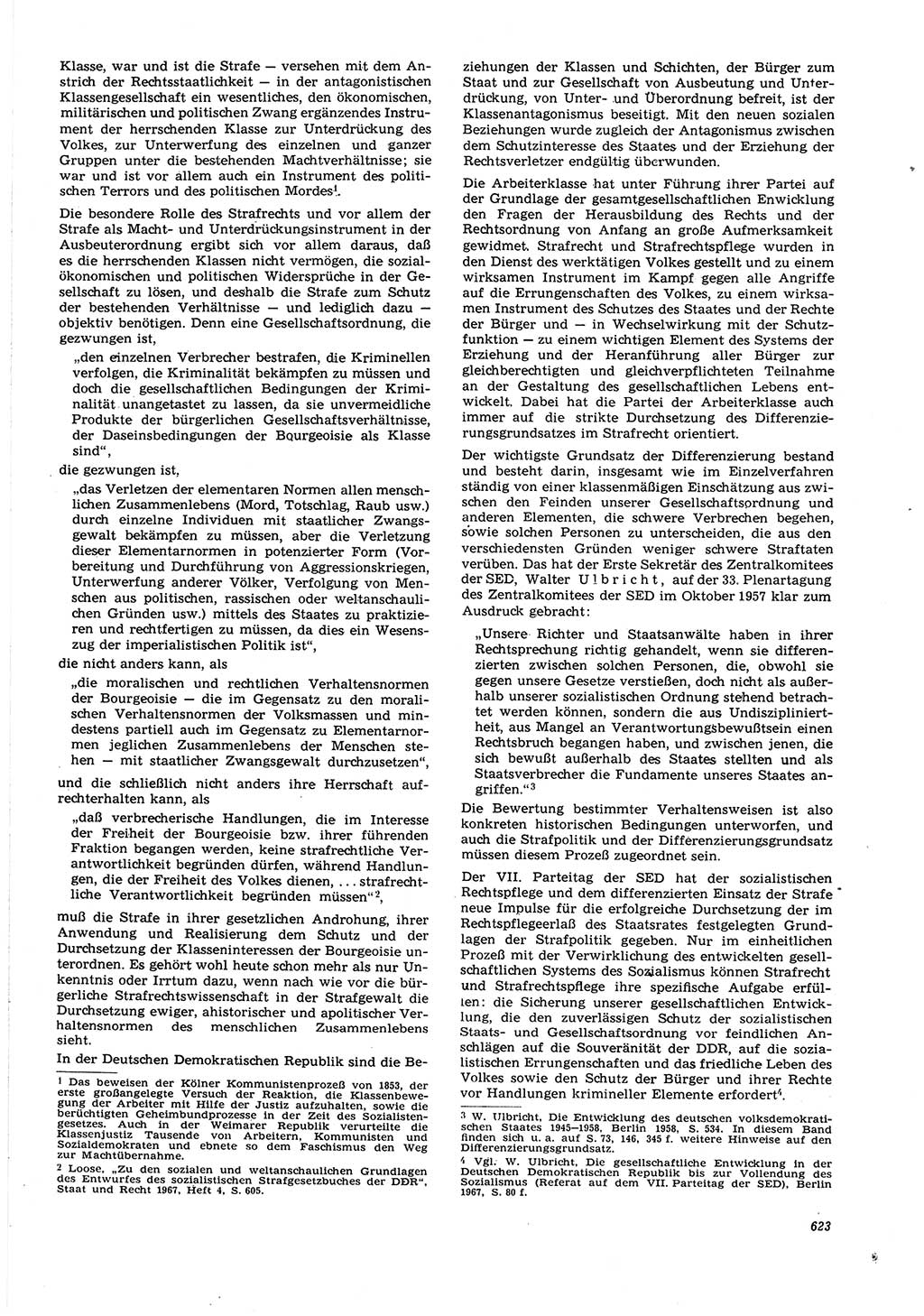 Neue Justiz (NJ), Zeitschrift für Recht und Rechtswissenschaft [Deutsche Demokratische Republik (DDR)], 21. Jahrgang 1967, Seite 623 (NJ DDR 1967, S. 623)