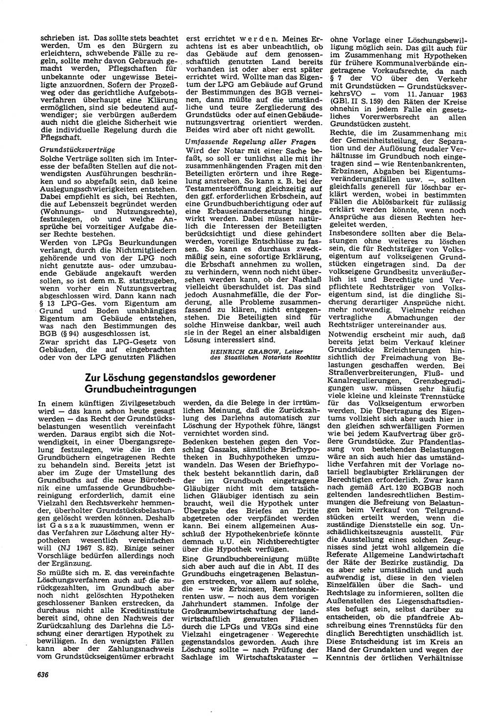 Neue Justiz (NJ), Zeitschrift für Recht und Rechtswissenschaft [Deutsche Demokratische Republik (DDR)], 21. Jahrgang 1967, Seite 636 (NJ DDR 1967, S. 636)