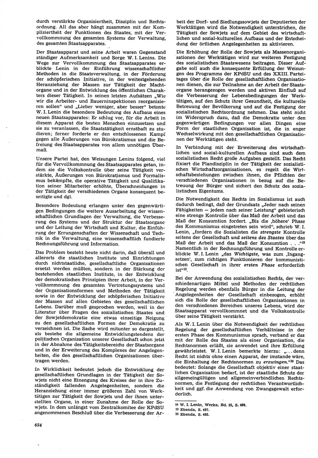 Neue Justiz (NJ), Zeitschrift für Recht und Rechtswissenschaft [Deutsche Demokratische Republik (DDR)], 21. Jahrgang 1967, Seite 654 (NJ DDR 1967, S. 654)