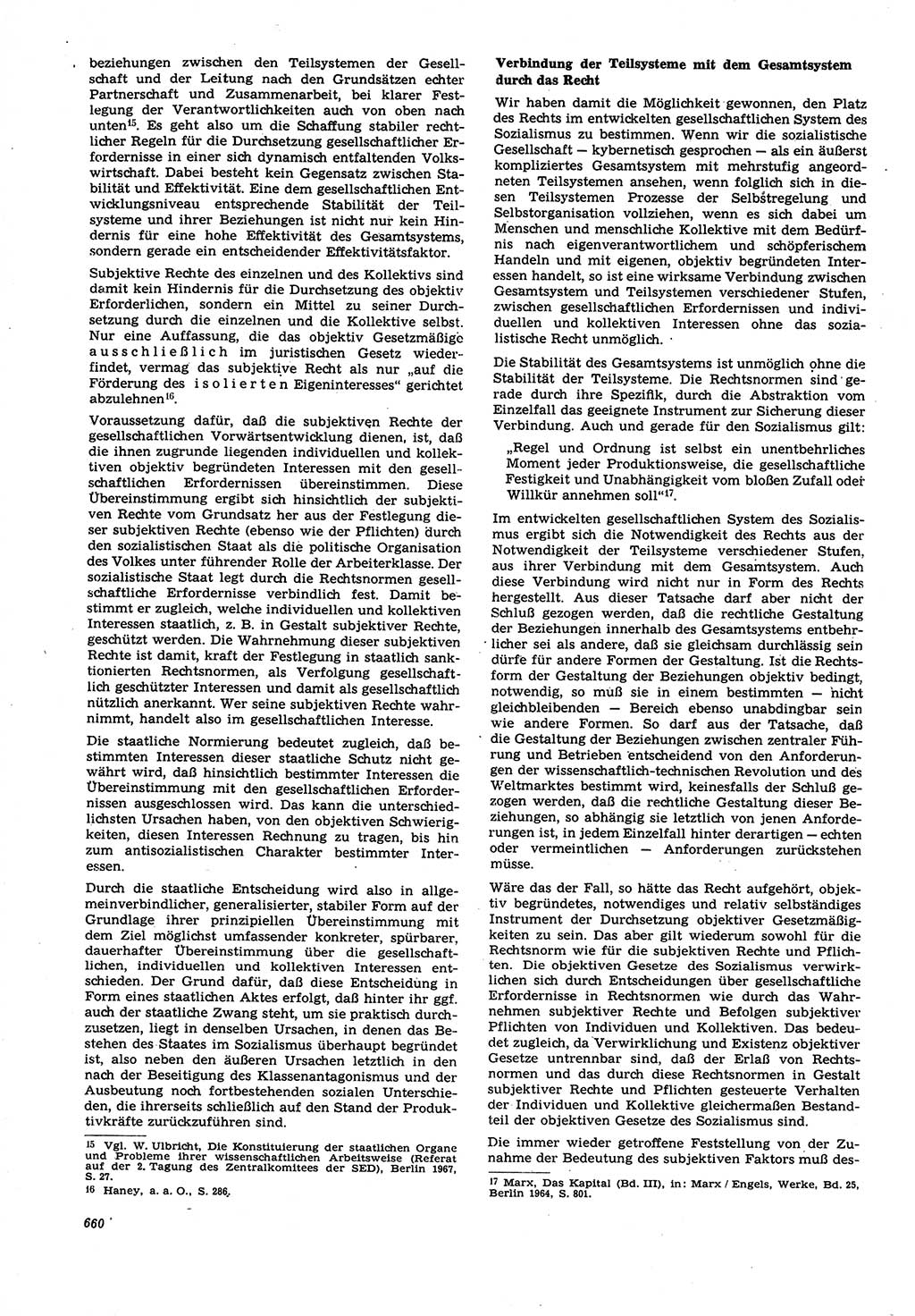 Neue Justiz (NJ), Zeitschrift für Recht und Rechtswissenschaft [Deutsche Demokratische Republik (DDR)], 21. Jahrgang 1967, Seite 660 (NJ DDR 1967, S. 660)