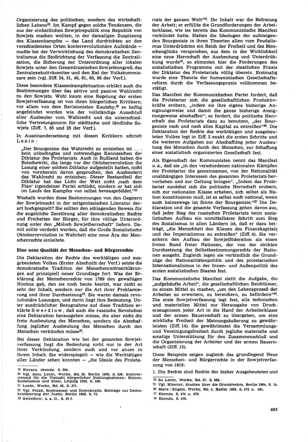 Neue Justiz (NJ), Zeitschrift für Recht und Rechtswissenschaft [Deutsche Demokratische Republik (DDR)], 21. Jahrgang 1967, Seite 665 (NJ DDR 1967, S. 665)