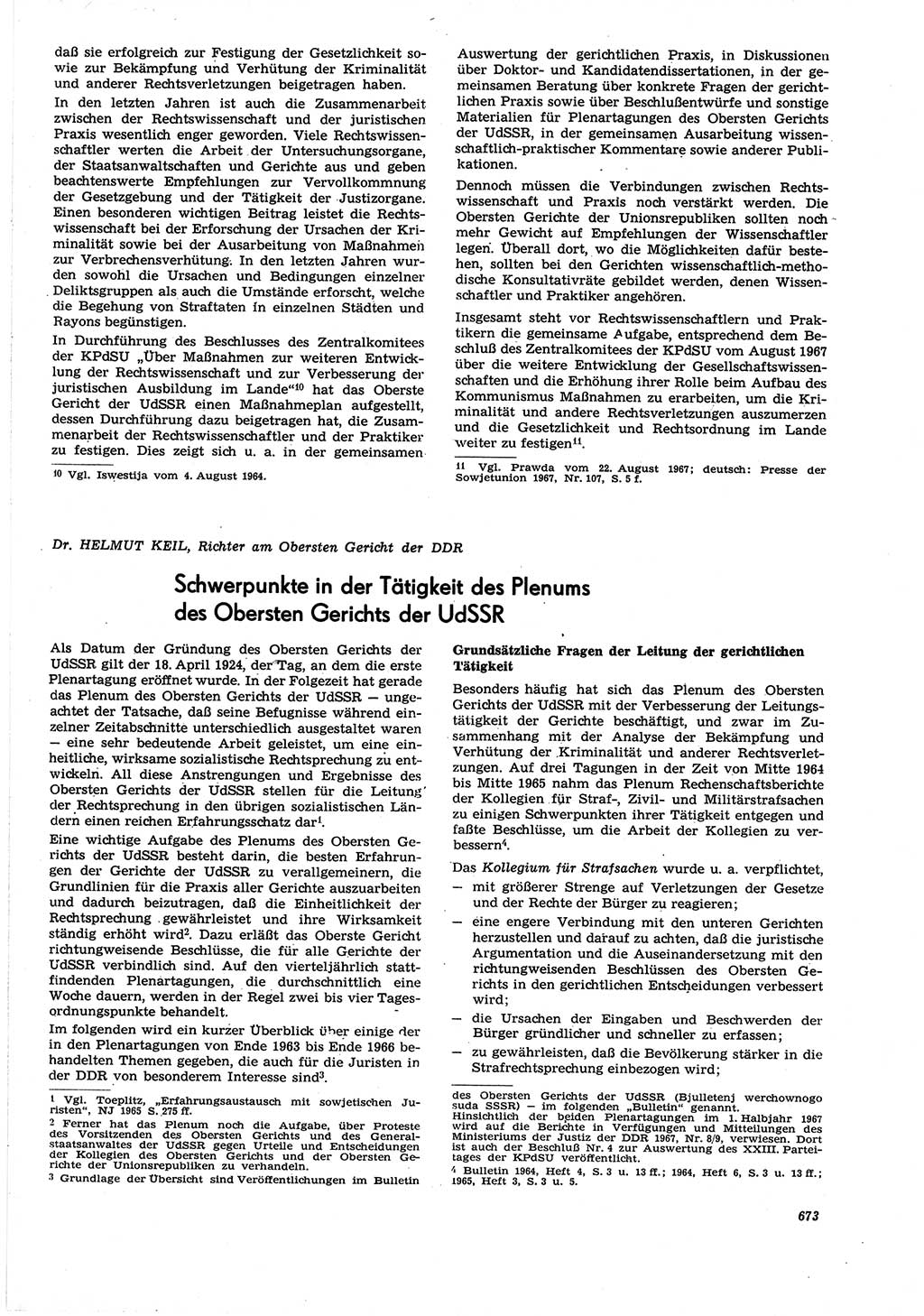 Neue Justiz (NJ), Zeitschrift für Recht und Rechtswissenschaft [Deutsche Demokratische Republik (DDR)], 21. Jahrgang 1967, Seite 673 (NJ DDR 1967, S. 673)
