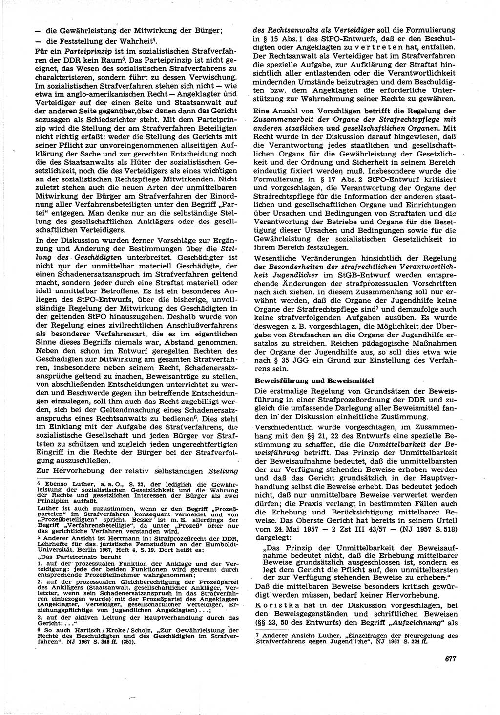 Neue Justiz (NJ), Zeitschrift für Recht und Rechtswissenschaft [Deutsche Demokratische Republik (DDR)], 21. Jahrgang 1967, Seite 677 (NJ DDR 1967, S. 677)