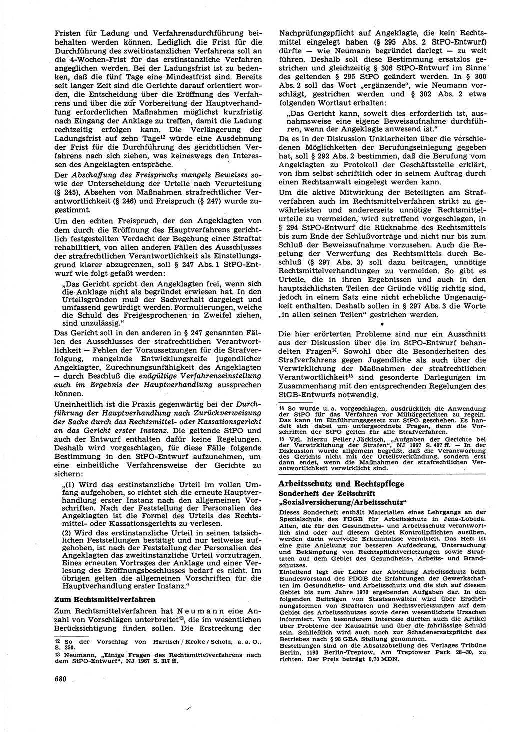 Neue Justiz (NJ), Zeitschrift für Recht und Rechtswissenschaft [Deutsche Demokratische Republik (DDR)], 21. Jahrgang 1967, Seite 680 (NJ DDR 1967, S. 680)