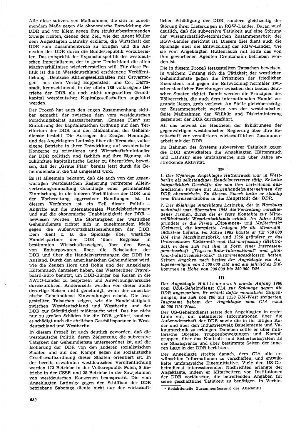 Neue Justiz (NJ), Zeitschrift für Recht und Rechtswissenschaft [Deutsche Demokratische Republik (DDR)], 21. Jahrgang 1967, Seite 682 (NJ DDR 1967, S. 682)