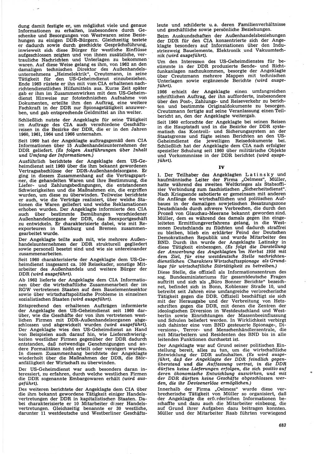 Neue Justiz (NJ), Zeitschrift für Recht und Rechtswissenschaft [Deutsche Demokratische Republik (DDR)], 21. Jahrgang 1967, Seite 683 (NJ DDR 1967, S. 683)