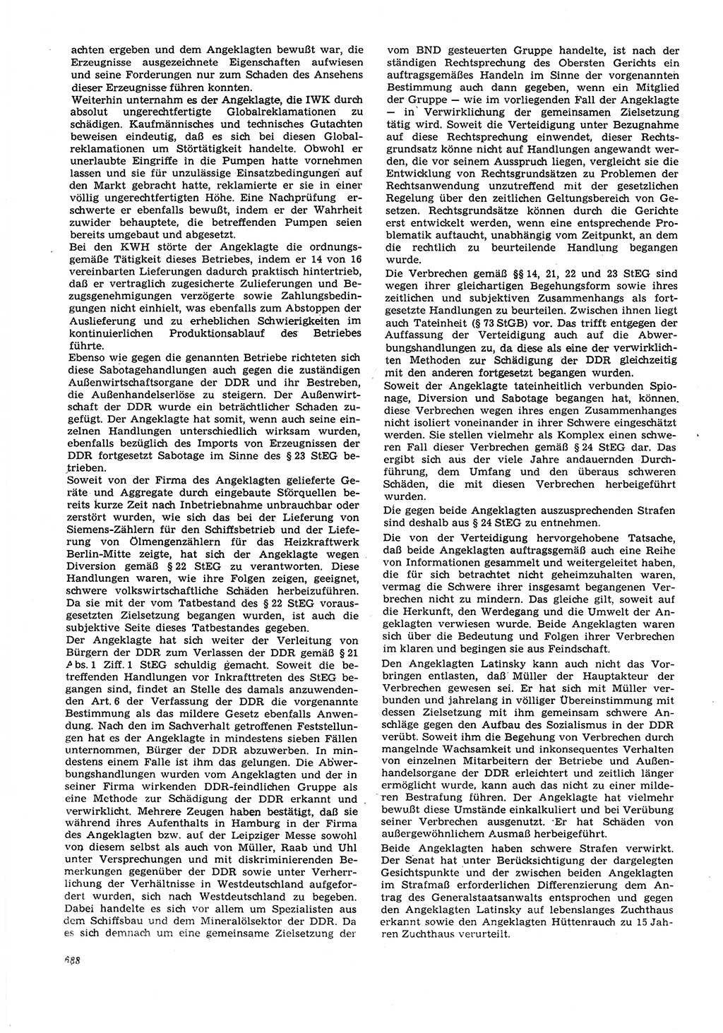 Neue Justiz (NJ), Zeitschrift für Recht und Rechtswissenschaft [Deutsche Demokratische Republik (DDR)], 21. Jahrgang 1967, Seite 688 (NJ DDR 1967, S. 688)
