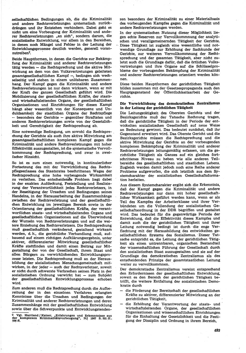 Neue Justiz (NJ), Zeitschrift für Recht und Rechtswissenschaft [Deutsche Demokratische Republik (DDR)], 21. Jahrgang 1967, Seite 693 (NJ DDR 1967, S. 693)