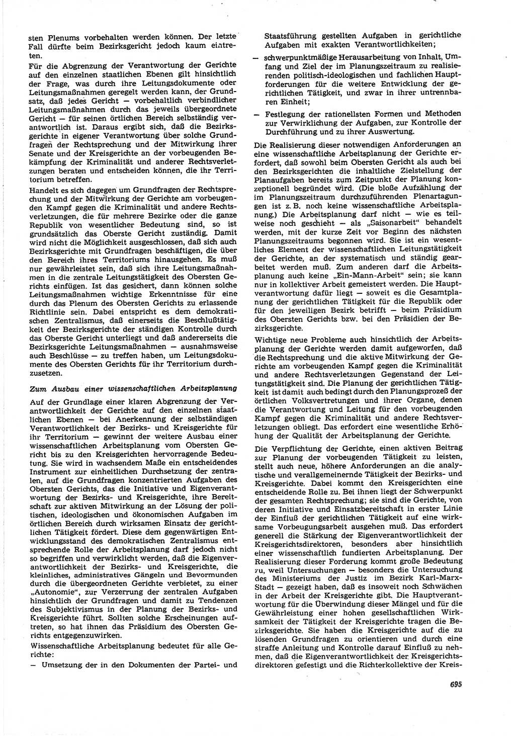 Neue Justiz (NJ), Zeitschrift für Recht und Rechtswissenschaft [Deutsche Demokratische Republik (DDR)], 21. Jahrgang 1967, Seite 695 (NJ DDR 1967, S. 695)