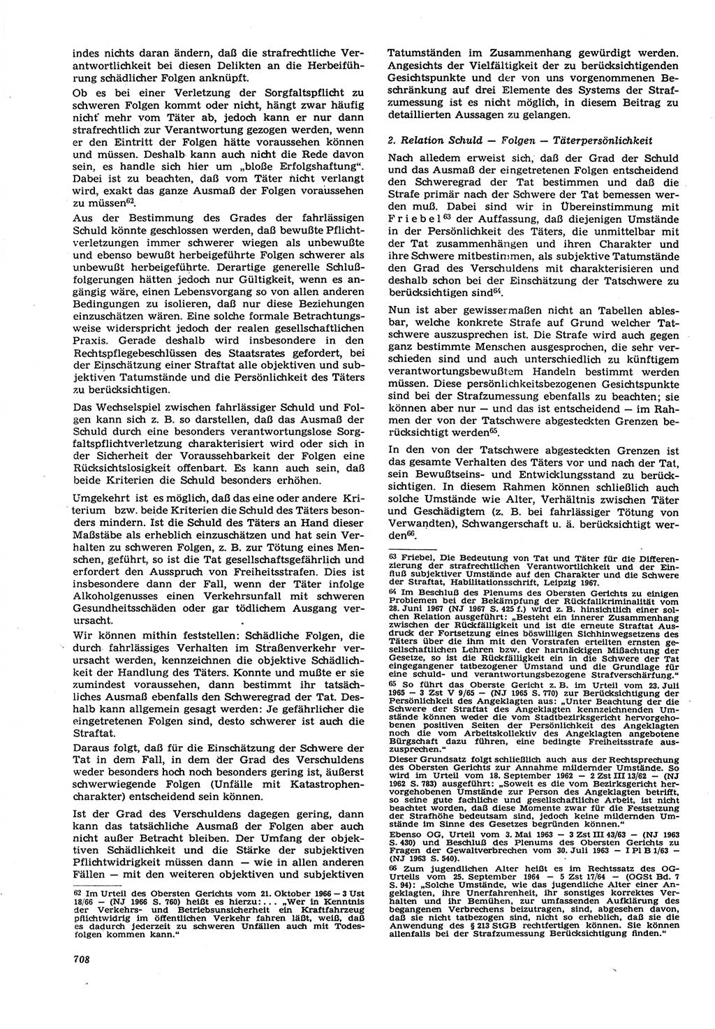 Neue Justiz (NJ), Zeitschrift für Recht und Rechtswissenschaft [Deutsche Demokratische Republik (DDR)], 21. Jahrgang 1967, Seite 708 (NJ DDR 1967, S. 708)
