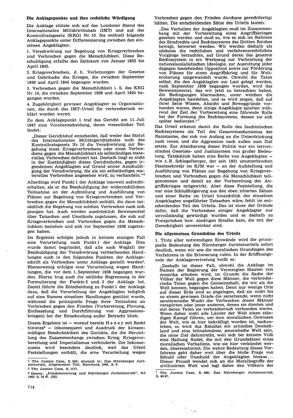 Neue Justiz (NJ), Zeitschrift für Recht und Rechtswissenschaft [Deutsche Demokratische Republik (DDR)], 21. Jahrgang 1967, Seite 714 (NJ DDR 1967, S. 714)