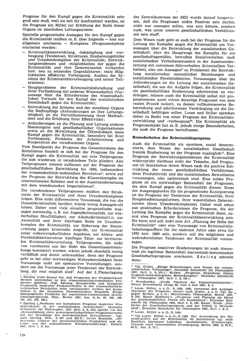 Neue Justiz (NJ), Zeitschrift für Recht und Rechtswissenschaft [Deutsche Demokratische Republik (DDR)], 21. Jahrgang 1967, Seite 720 (NJ DDR 1967, S. 720)
