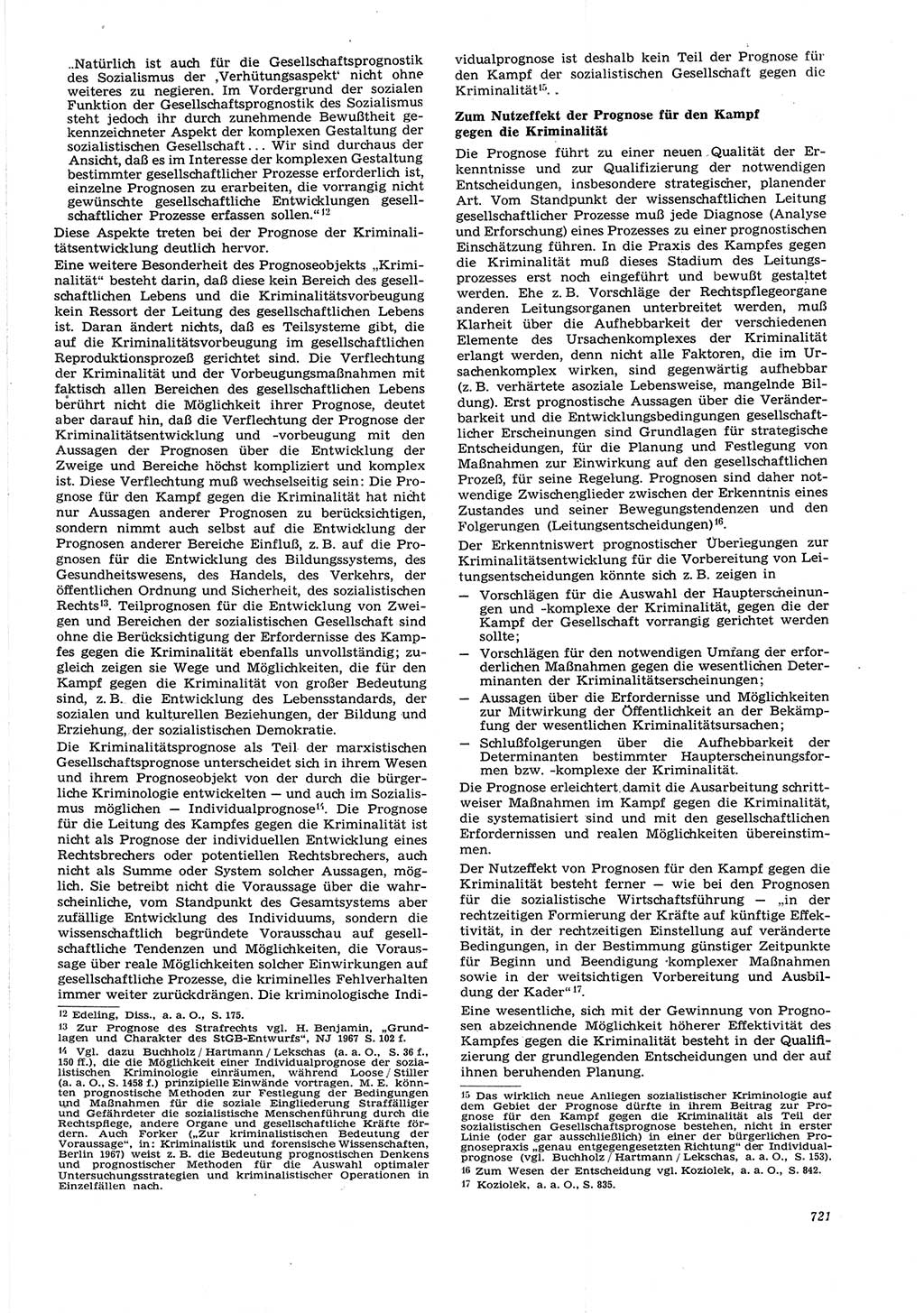 Neue Justiz (NJ), Zeitschrift für Recht und Rechtswissenschaft [Deutsche Demokratische Republik (DDR)], 21. Jahrgang 1967, Seite 721 (NJ DDR 1967, S. 721)