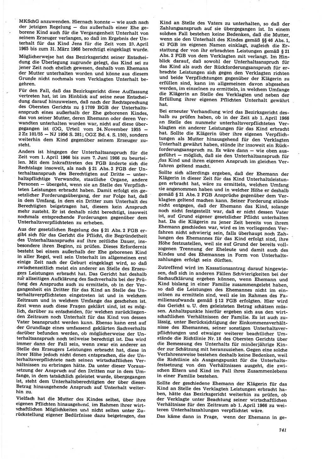 Neue Justiz (NJ), Zeitschrift für Recht und Rechtswissenschaft [Deutsche Demokratische Republik (DDR)], 21. Jahrgang 1967, Seite 741 (NJ DDR 1967, S. 741)